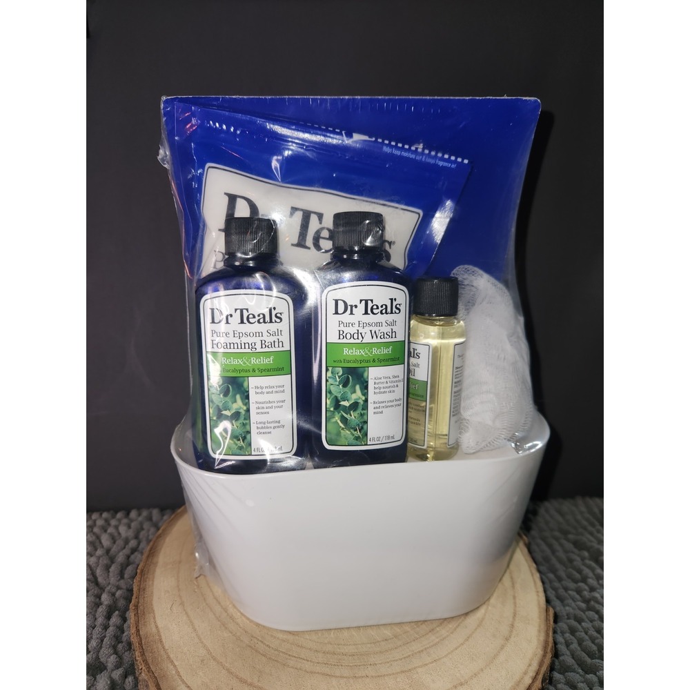 Dr. Teal's Eucalyptus+Spearmint Set~Body‎ Wash/Foam Bath/Body Oil & Epsom Salt